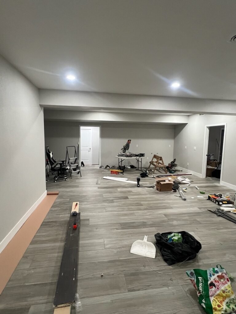 Basement remodel in progress
