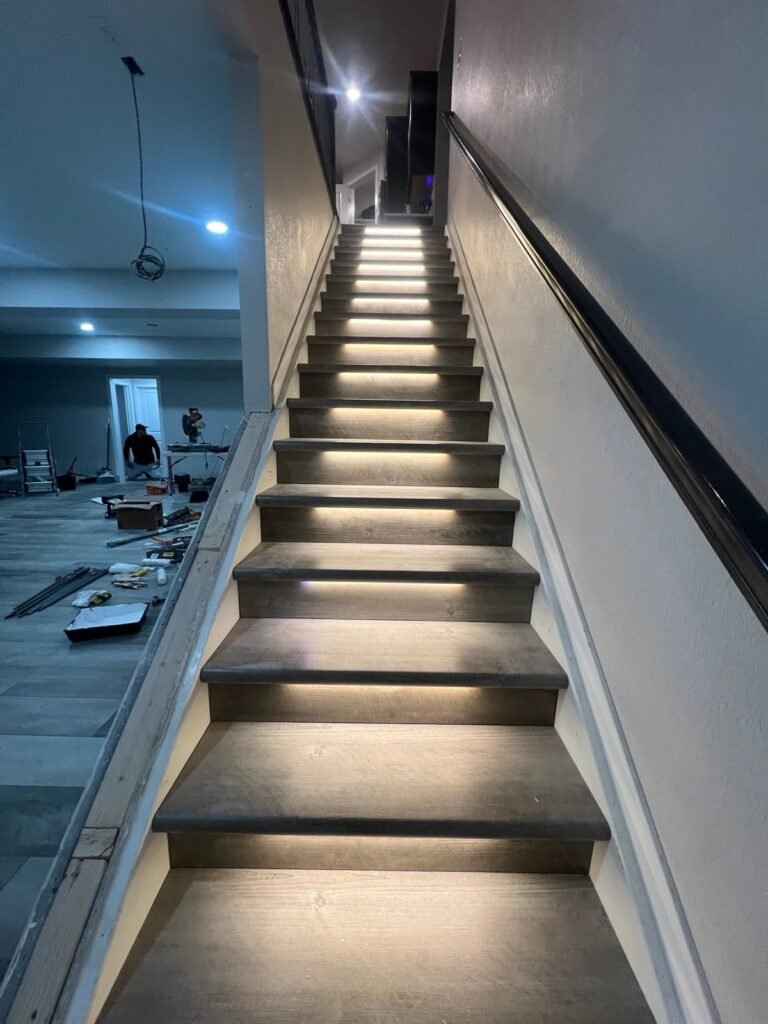 Finished basement stairs